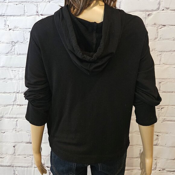 DREW - Black pullover front twist hoodie - Picture 10 of 11